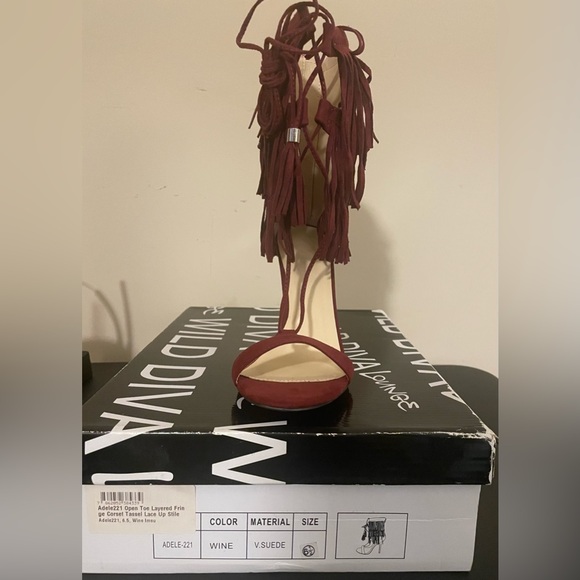 Wild Diva Adele 221 Fringed Lace Up Stiletto - Picture 2 of 5